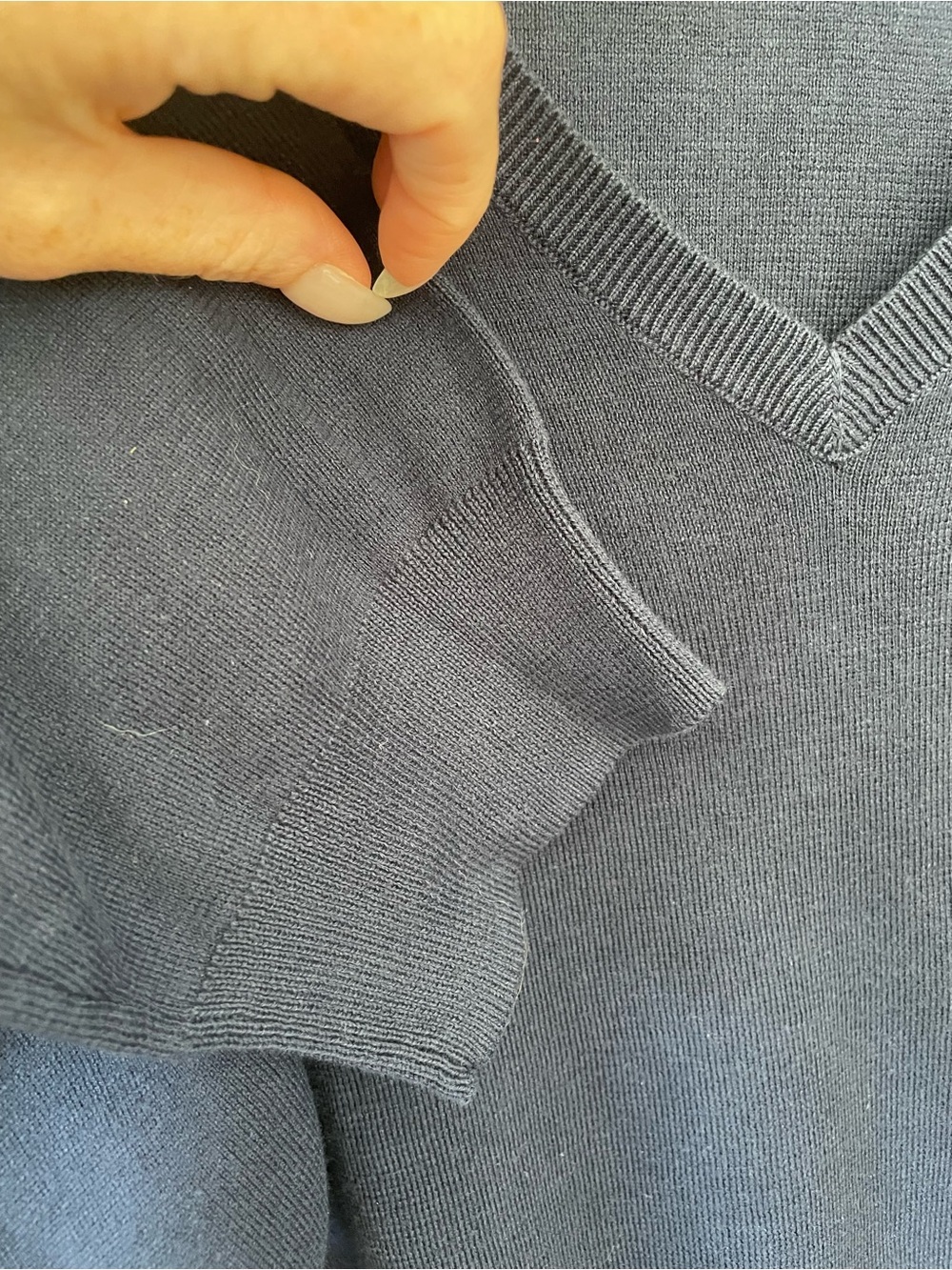 Ralph Lauren Polo Pima Cotton V-neck, navy, men’s XL - Picture 4 of 6